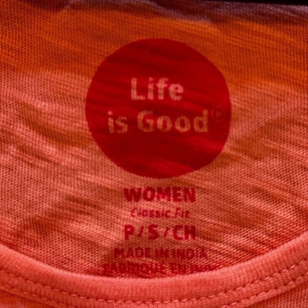Life is Good Orange Graphic Breezy Tank Women's Small - Picture 5 of 5